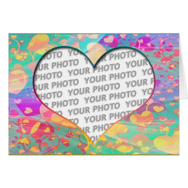 Cartão Heart Frames 6 + sua foto (Frente Horizontal)