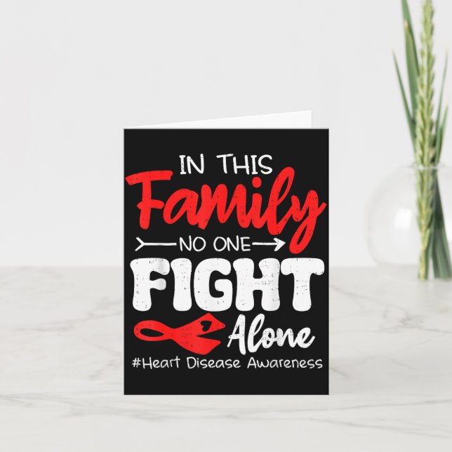 Cartão Heart Health Heart Disease Awareness Chd Family Su (Frente)