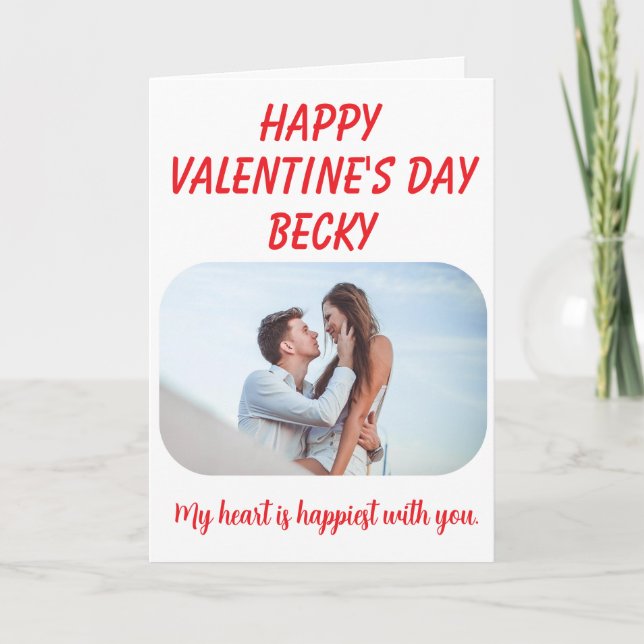 Cartão Heart is Happiest - Valentine's Day  (Frente)