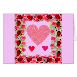 Cartão Heart Ladybugs