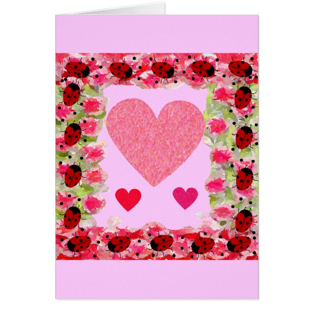 Cartão Heart Ladybugs (Frente)