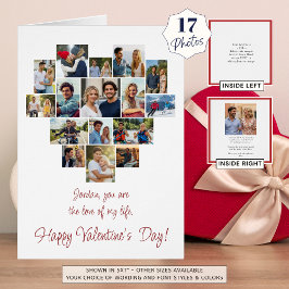Cartão Heart Shaped Photo Collage Custom Valentines Day