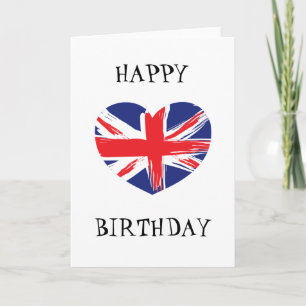 Cartão Heart Shaped Union Jack Flag Greeting Card