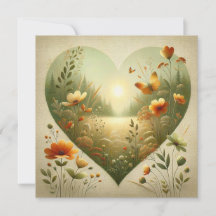 Heart Shaped Wildflower Meadow Botanical Nature