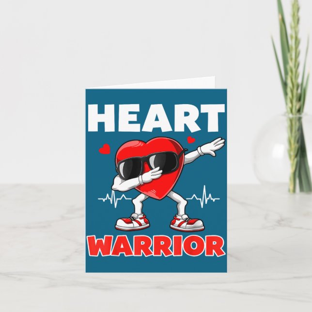 Cartão Heart Warrior Heart Disease Awareness Month Red He (Frente)
