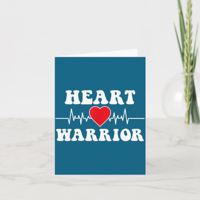 Cartão Heart Warrior Heart Disease Awareness Month Red He (Frente)