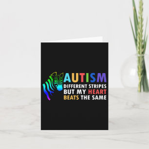 Cartão Heart Zebra dizendo conscientização do autismo ins