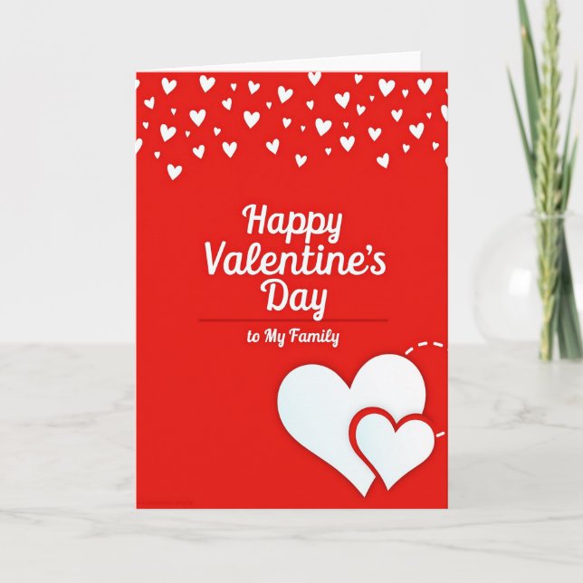 Cartão Heartfelt Family Valentines Card (Frente)