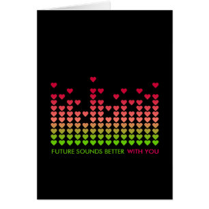 Cartão Hearts Love Music Equalizer