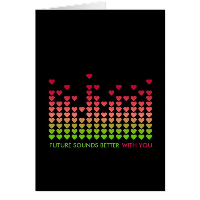 Cartão Hearts Love Music Equalizer (Frente)