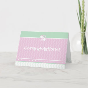 Cartão Hearts/Ruffles/Pacifier Congratulations New Baby