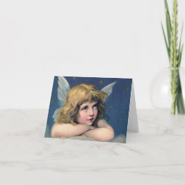 Cartão Heavenly angel daydreaming on a cloud in the sky