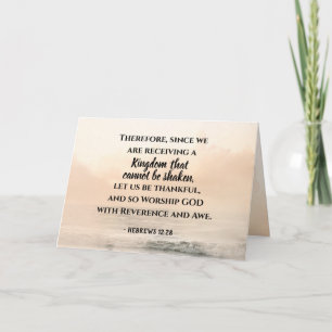 Cartão Hebraico 12:28 Um Reino que não pode ser sacudido