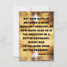 Cartão Hebrel 8:6 Bíblia KJV Verse Pic Saudação