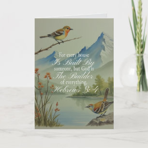 Cartão Hebreus 3:4 Deus o Construtor Escritura   Cristão