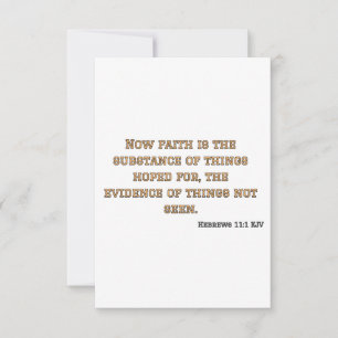 Cartão Hebrews 11:1 KJV Bíblia Verse Flat Greeting Card