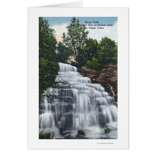 Cartão Hector Falls perto de Seneca Lake View (Frente)