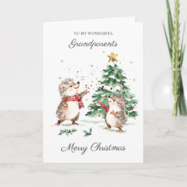 Cartão Hedgehog Christmas Grandparents 