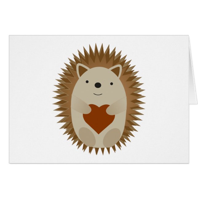 Cartão Hedgehog Heart (Frente horizontal)