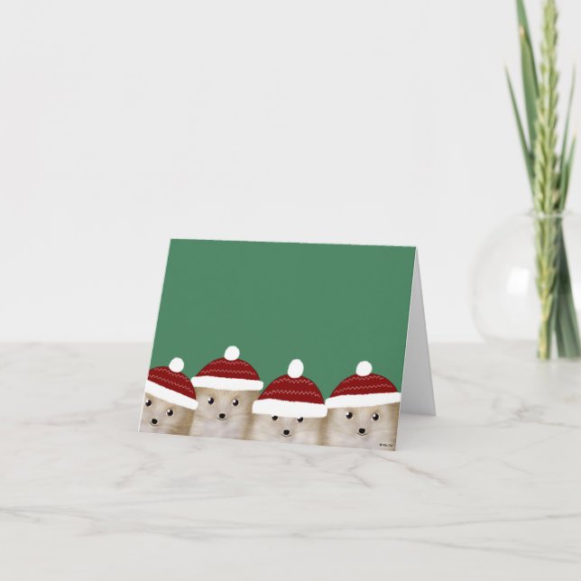 Cartão Hedgehogs Winter Greeting Card (Frente)