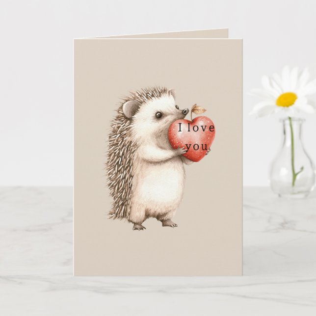 Cartão Hedgehogs with Heart Love (Planta pequena)