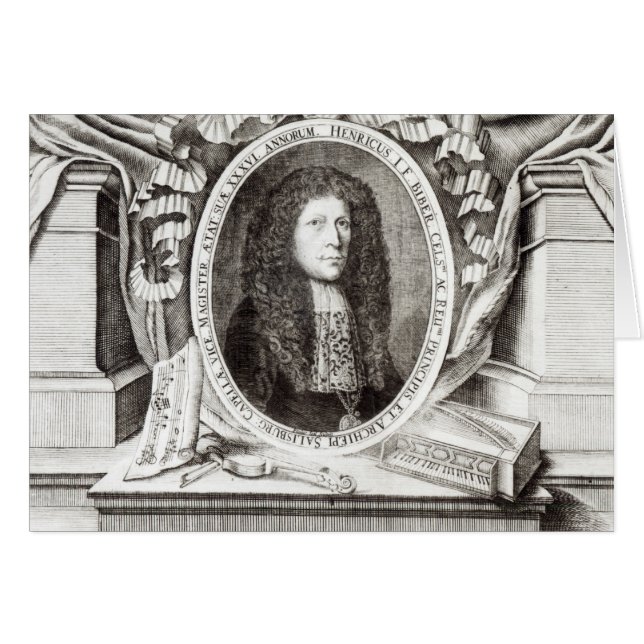 Cartão Heinrich Ignaz Franz von Biber (Frente Horizontal)