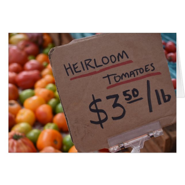 Cartão Heirloom Tomates Greenmarket Farmer Market NYC (Frente Horizontal)