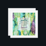 Cartão Helen Keller Inspirational Quote, Beautiful Card<br><div class="desc">Beautiful abstract background in blues,  greens,  and purples.
Helen Keller inspirational quote on the front,  blank inside.</div>