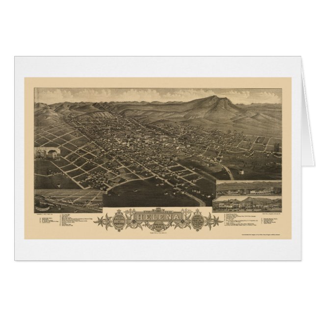 Cartão Helena, mapa panorâmico da TA - 1883 (Frente Horizontal)