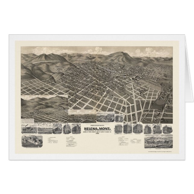 Cartão Helena, mapa panorâmico da TA - 1890 (Frente Horizontal)