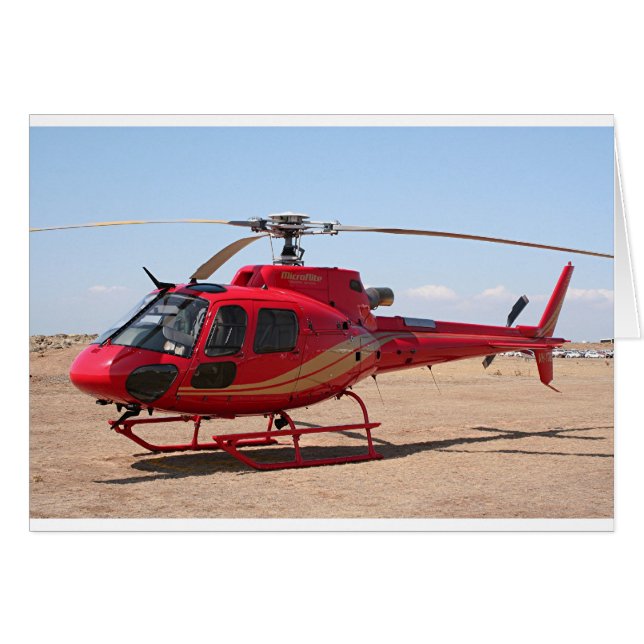 Cartão Helicóptero, vermelho (Frente Horizontal)