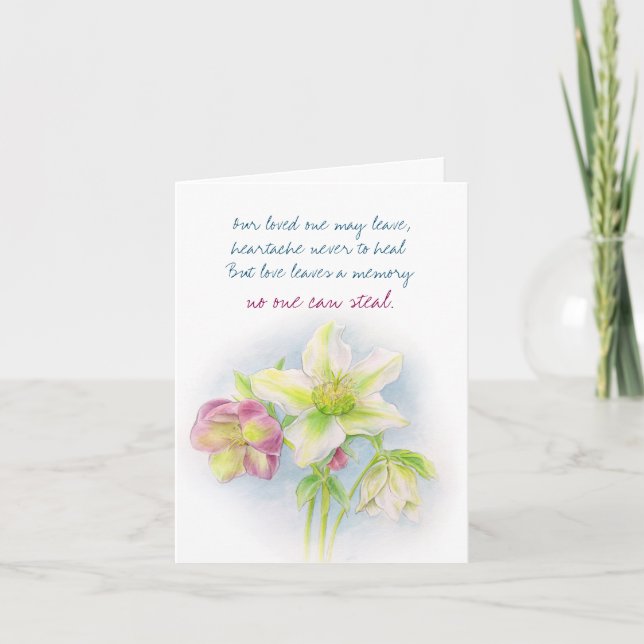 Cartão Hellebore flower condolences sympathcard (Frente)