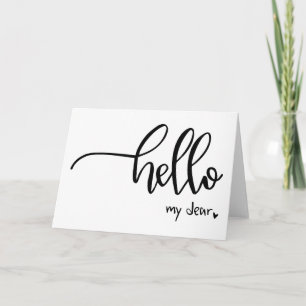 Cartão Hello My Dear Hand Lettered Note Card