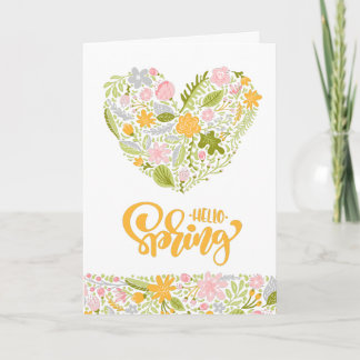 Cartão Hello Spring Greeting Card with Floral Heart