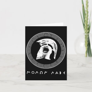 Cartão Helmet para guerreiros do Molon Labe Spartan Antig