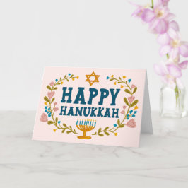 Cartão HELY HANUKKAH, terra floral judia, personalizável