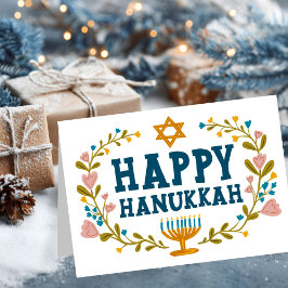 Cartão HELY HANUKKAH, terra floral judia, personalizável