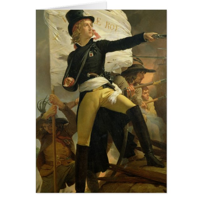 Cartão Henri de La Rochejaquelein, líder do (Frente)