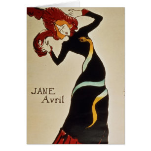 Cartão Henri de Toulouse-Lautrec   Jane Avril  1899