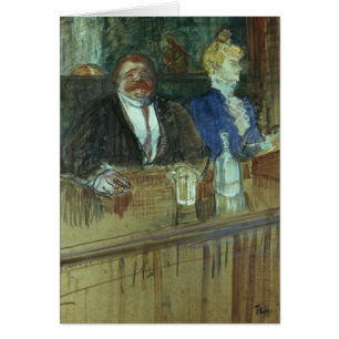Cartão Henri de Toulouse-Lautrec   no bar: O