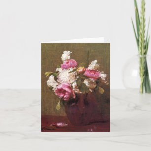 Cartão Henri Fantin-Latour Peonies and Roses Card