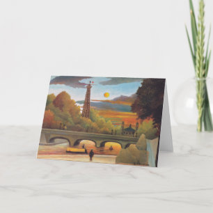 Cartão Henri Rousseau - Seine e Torre Eiffel ao Pôr-do-So