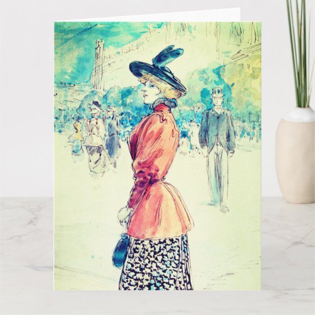 Cartão Henry Somm - Elegante em um boulevard (Frente)