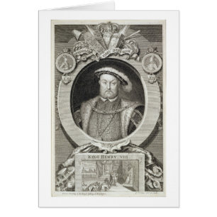 Cartão Henry VIII (1491-1547), após uma pintura no Ro