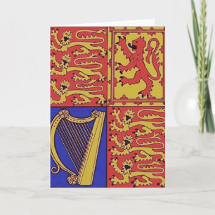 Cartão Heráldica Com Harp E Leão