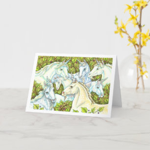 Cartão HERDADO UNICORN MEDIEVAL, CAVALOS, STALLION Fantas