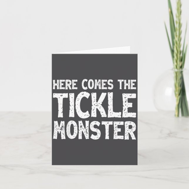Cartão Here Comes The Tickle Monster Funny Tickling Laugh (Frente)