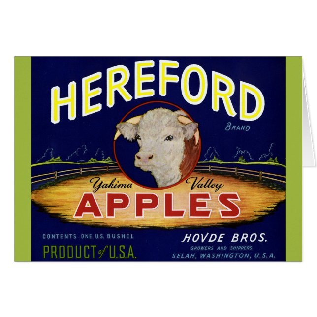 Cartão Hereford Washington Apples (Frente Horizontal)
