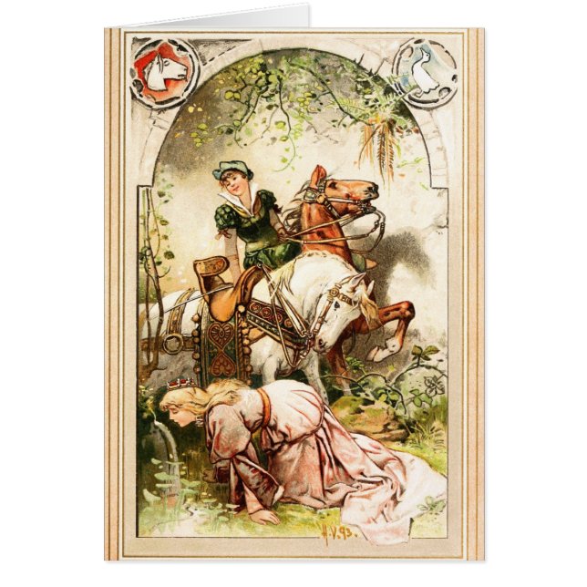 Cartão Hermann Vogel - menina do ganso (Frente)