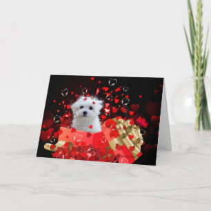 Cartão Hermes the Maltese Valentine Greeting Card
